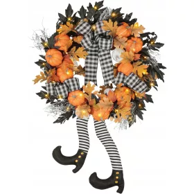    KI Store Ghirlanda di Halloween con luci e timer per la porta d'ingresso
