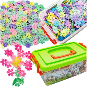    SET di mattoncini da costruzione per bambini FIOCCHI DI NEVE colorati 1000e SCATOLA