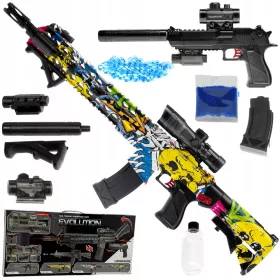    Fucile Skleplolki PISTOLA GEL BALLS 2IN1 LASER + Libro di adesivi, fumetto Sklep_lolki