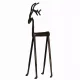  STATUINA RENNA, stile moderno, metallo, nero, altezza 42 cm
