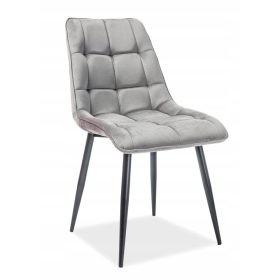  Sedia Signal in velluto nei toni del grigio