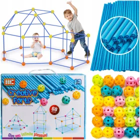    SET CREATIVO, CANNUCCE, Costruzioni GRANDI BLOCCHI per Bambini, BASE TENDA 68