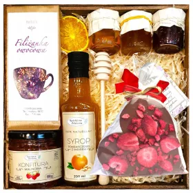    CESTINO REGALO REGALO NATALE MIELE TÈ MARMELLATA LAMPONE PER NATALE