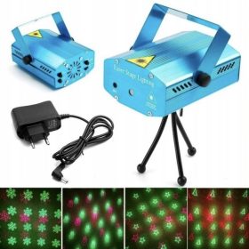   MINI PROIETTORE LASER DISCO LASER + TREPPIEDE LASER 3D con SENSORE SONORO