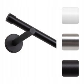    BASTONE PER TENDE SINGOLO IN METALLO 200 cm, 19 mm NERO BIANCO ARGENTO MODERNO SMART