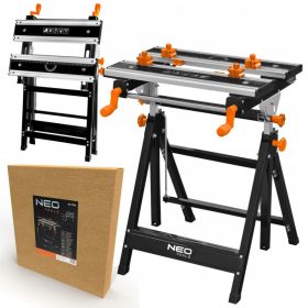    NEO Banco da lavoro regolabile, portata in alluminio 100 kg con ganasce