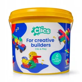    Clics Build & Play CB-198 Secchio per mattoncini 8in1 160 pz.