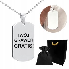    Collana in argento con targhetta per cani, catena da UOMO SAN VALENTINO + INCISIONE GRATUITA