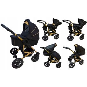  Passeggino X-Trall Pram nero e oro 3in1