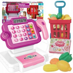    REGISTRATORE DI CASSA NEGOZIO GRANDE CESTO SUPERMERCATO SCANNER BANCO WOOPIE ACCESSORI