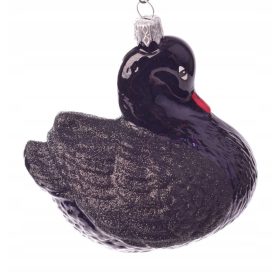  PALLA DI NATALE IN VETRO CIGNO GRANDE BIANCO