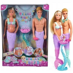    BAMBOLA SIMBA SIRENA STEFFI INCINTA + RAGAZZO + NEONATO REGALO PER RAGAZZA