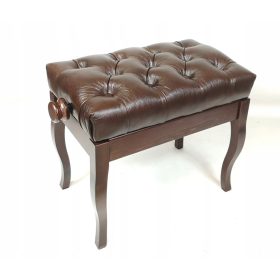  Panca per pianoforte MX, noce scuro, pelle marrone, A-5