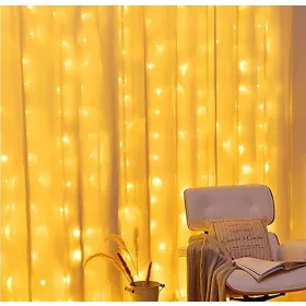    TENDA A LED PER FINESTRA TENDA ALBERO DI NATALE GHIRLANDA ICILS LUCI + TELECOMANDO