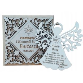  Ricordo rustico della Prima Comunione + ANGELO CUSTODE