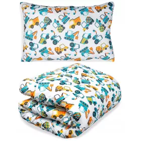    Trapunta 100x135 e cuscino 40x60 per un bambino Set tutto l'anno Escavatori