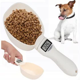    CUCCHIAIO BILANCIA CON MISURATORE PER ALIMENTI PORTATILI PER CANI GATTI LCD ANIMALI 800g