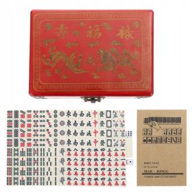    Emulitivt Set di giochi Mahjong portatili Set di giocattoli Mahjong cinesi per viaggi a casa