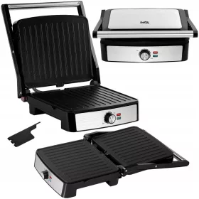    Contact, panini, grill elettrico pieghevole EMAVO Grill elettrico argento/grigio 2200 W