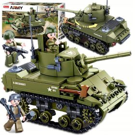   Blocchi Carro armato AMERICANO M3/M5 Stuart US Army Military 2 FIGURINE 344 Ele