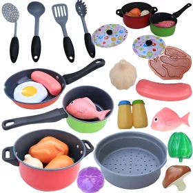    SET CUCINA PER BAMBINI PENTOLE IN METALLO PRODOTTI CUCINA DIVERTENTE 23 pezzi