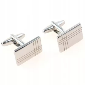    WANDALLIA Gemelli per camicia SP-MN-813 Rettangolari Argento Eleganti