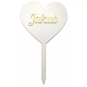    Decorazioni per la comunione con nome dorato a forma di cuore su punta a forma di cuore per la comunione