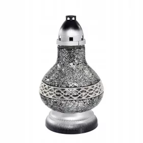    Candela decorativa in vetro colorato a forma di caraffa in argento