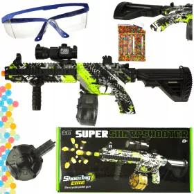    ACQUA GEL PISTOLA FUCILE USB BATTERIA + SFERE GEL BB 50MILA + adesivi Classic EcoKidWood 1 pz.