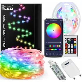    Luci dell'albero di Natale Luci a stringa LED 10M 100LED RGB Applicazione di controllo remoto