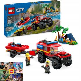    60412 CAMION DEI POMPIERI 4X4 CON BARCA DI SOCCORSO + CATALOGO LEGO 2024 NUOVO