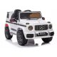 Auto a batteria per bambini Mercedes G63, bianca, ruote in morbida pelle EVA