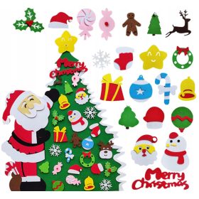  ALBERO DI NATALE IN FELTRO CON DECORAZIONI NATALIZIE 30 PZ