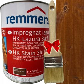   Remmers Impregnante per legno di noce 5 l + Spazzola piatta dritta 5904122341216 5 cm