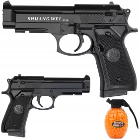   Pistola in metallo MAT MPK-C18 + Palline per pistola Mat K-800T 6 mm 800 palline