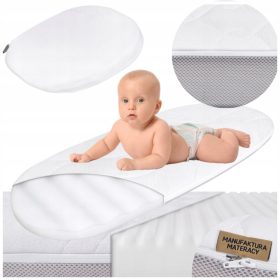    Materassi Manufaktura Materasso per gondola 76x35 semirigido 76x35x3,5 cm + Cuneo per gondola Manufaktura Materacy bianco 38 x 30 x 7,5 cm