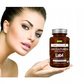   Probiotico Lab4 con Culture Vive e Prebiotico Aquamin - 25 Miliardi di Batteri per Capsula