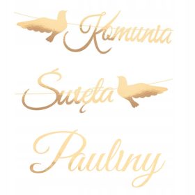    Banner dorato della Santa Comunione Colombe con nome, decorazione personalizzata