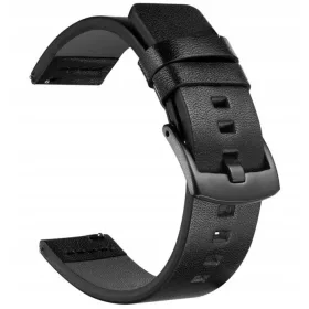  NUOVO CINTURINO IN PELLE NERA SPESSORE 22MM + TELESCOPI