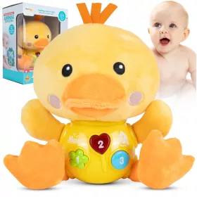    LUCI ANATRA INTERATTIVE CANTA MASCOTTE PELUCHE ANATRA LUCE SONORA