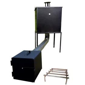    AFFUMICATORE DA GIARDINO IN ACCIAIO METALLICO CASA 50x50x50 + GRIGLIA NEL CAMINO
