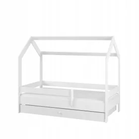    Lettino per bambini HOME BABY BOO 180x80 + cassetto + materasso BIANCO LISCIO