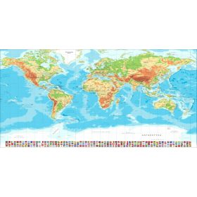    Tappetino protettivo sottomano sottomano mappamondo bandiere IN POLACCO 120x60