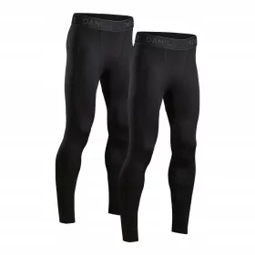    DANISH ENDURANCE Collant a compressione da uomo, leggings termoattivi confezione da 2, M