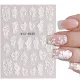  ADESIVI PER UNGHIE BIANCHE MANICURE FIORI IN PIZZO PIZZO