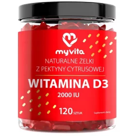   Żelki z Witaminą D3 2000IU MyVita - 120 szt, Naturalne, Bez Dodatków