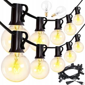    GHIRLANDA GRANDE LAMPADE DA GIARDINO ESTERNO 25 PATIO BALCONE TERRAZZA 7,6 M