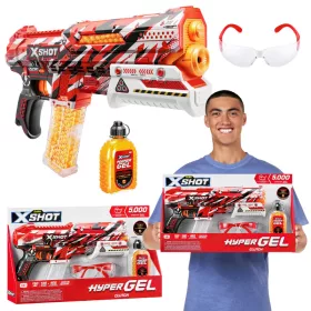    ZURU X-SHOT HYPER GEL LAUNCHER PISTOLA SET FRIZIONE SFERE OCCHIALI PROTETTIVI