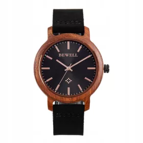    Orologio BEWELL ZSW170AL in legno dalwood rosso con cinturino in pelle
