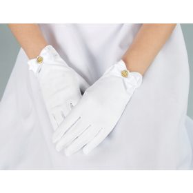  Guanti da comunione in mikado a cinque dita